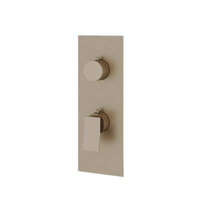 Aquabrass - Chicane Square/Round Trim Set with Diverter for Thermostatic Valve - 2-Way non-shared CalGreen compliant