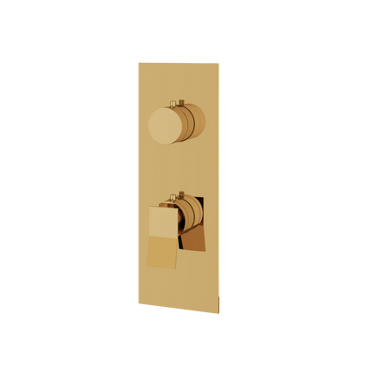 Aquabrass - Chicane Square/Round Trim Set with Diverter for Thermostatic Valve - 2-Way non-shared CalGreen compliant