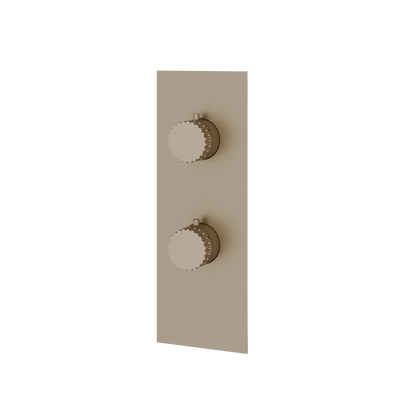 Aquabrass - Tosca Square/Round Trim Set with Diverter for Thermostatic Valve - 2-Way non-shared CalGreen compliant