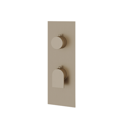 Aquabrass - Alpha Square/Round Trim Set with Diverter for Thermostatic Valve - 2-Way non-shared CalGreen compliant