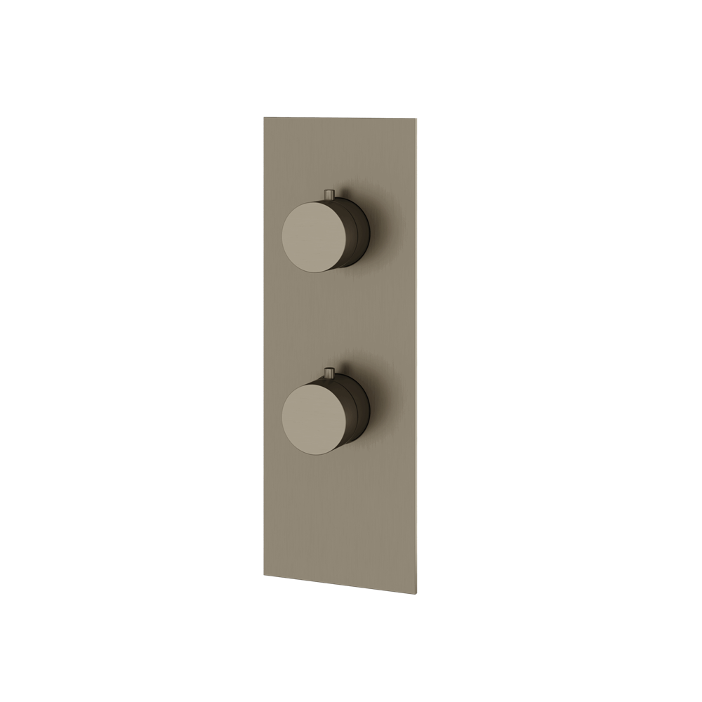 Aquabrass - Square/Round Trim Set with Diverter for Thermostatic Valve - 2-Way non-shared CalGreen compliant