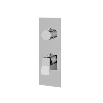 Aquabrass - Chicane Square/Round Trim Set with Diverter for Thermostatic Valve - 3-Way non-shared CalGreen compliant
