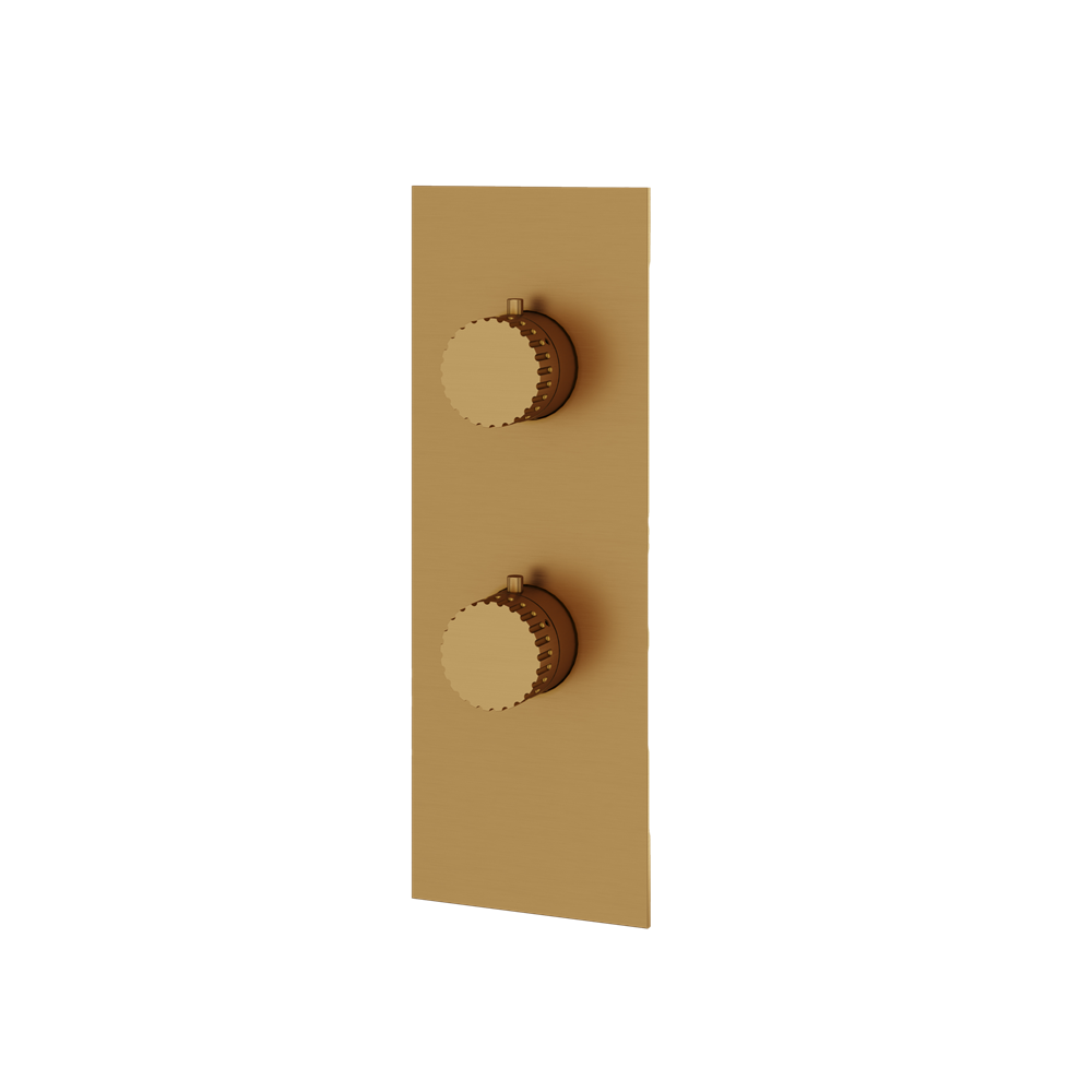 Aquabrass - Tosca Square/Round Trim Set with Diverter for Thermostatic Valve - 3-Way non-shared CalGreen compliant
