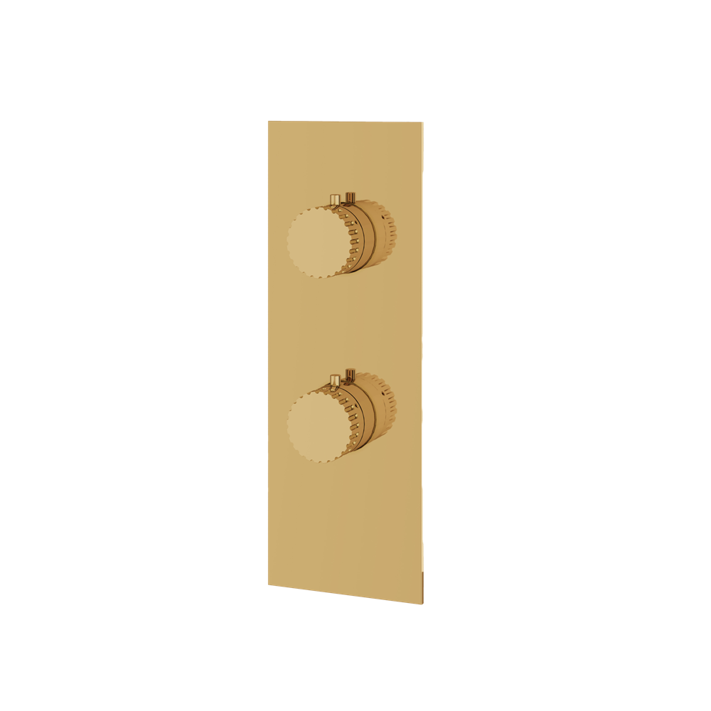 Aquabrass - Tosca Square/Round Trim Set with Diverter for Thermostatic Valve - 3-Way non-shared CalGreen compliant