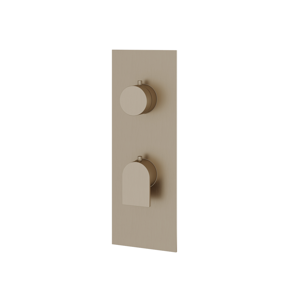 Aquabrass - Alpha Square/Round Trim Set with Diverter for Thermostatic Valve - 3-Way non-shared CalGreen compliant
