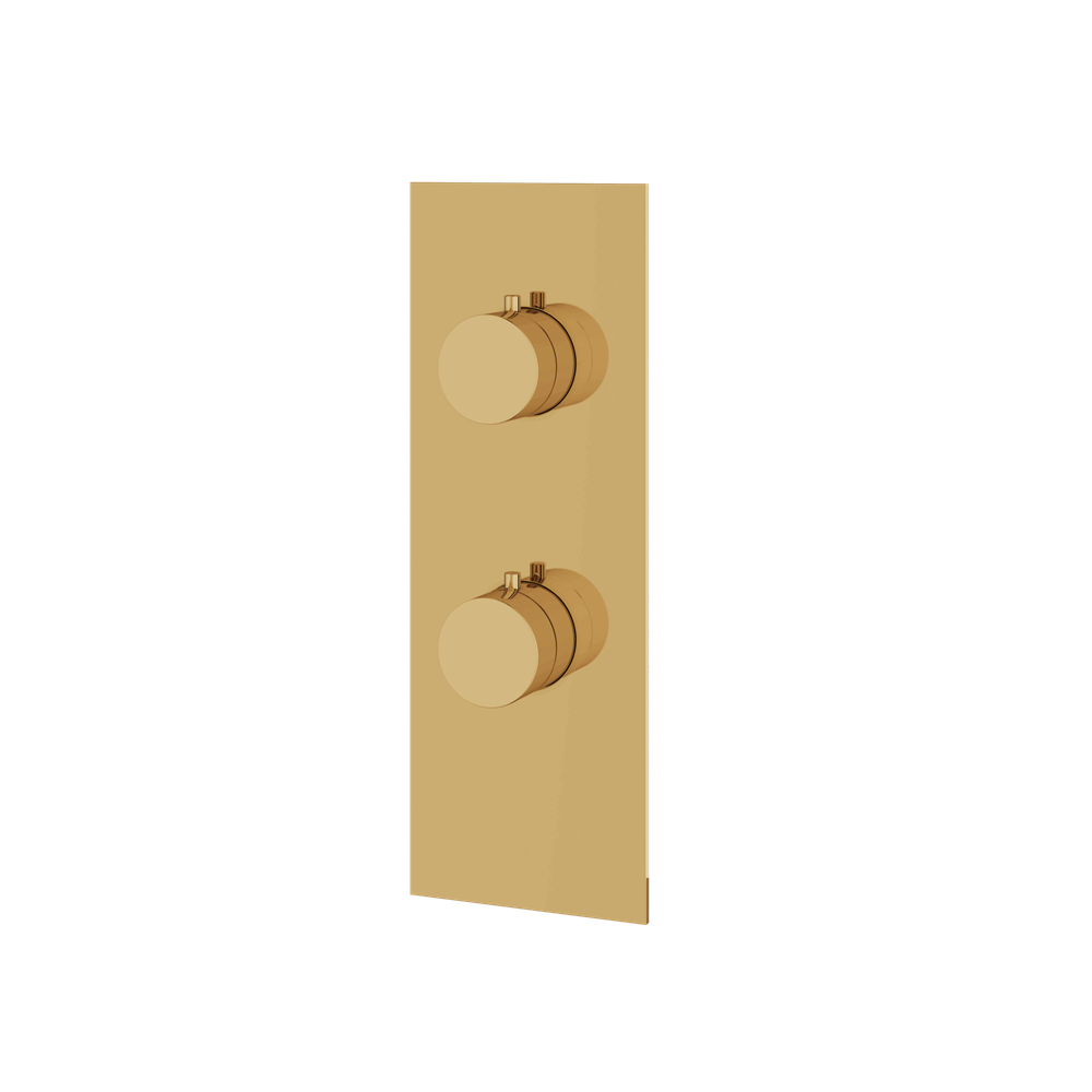 Aquabrass - Square/Round Trim Set with Diverter for Thermostatic Valve - 3-Way non-shared CalGreen compliant