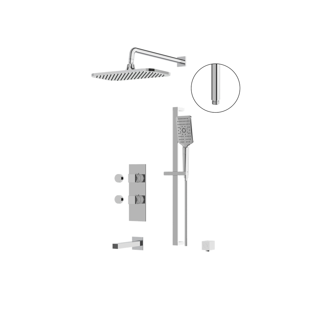 Aquabrass - Miamibox Tub/Shower Faucet- 3 Way Shared