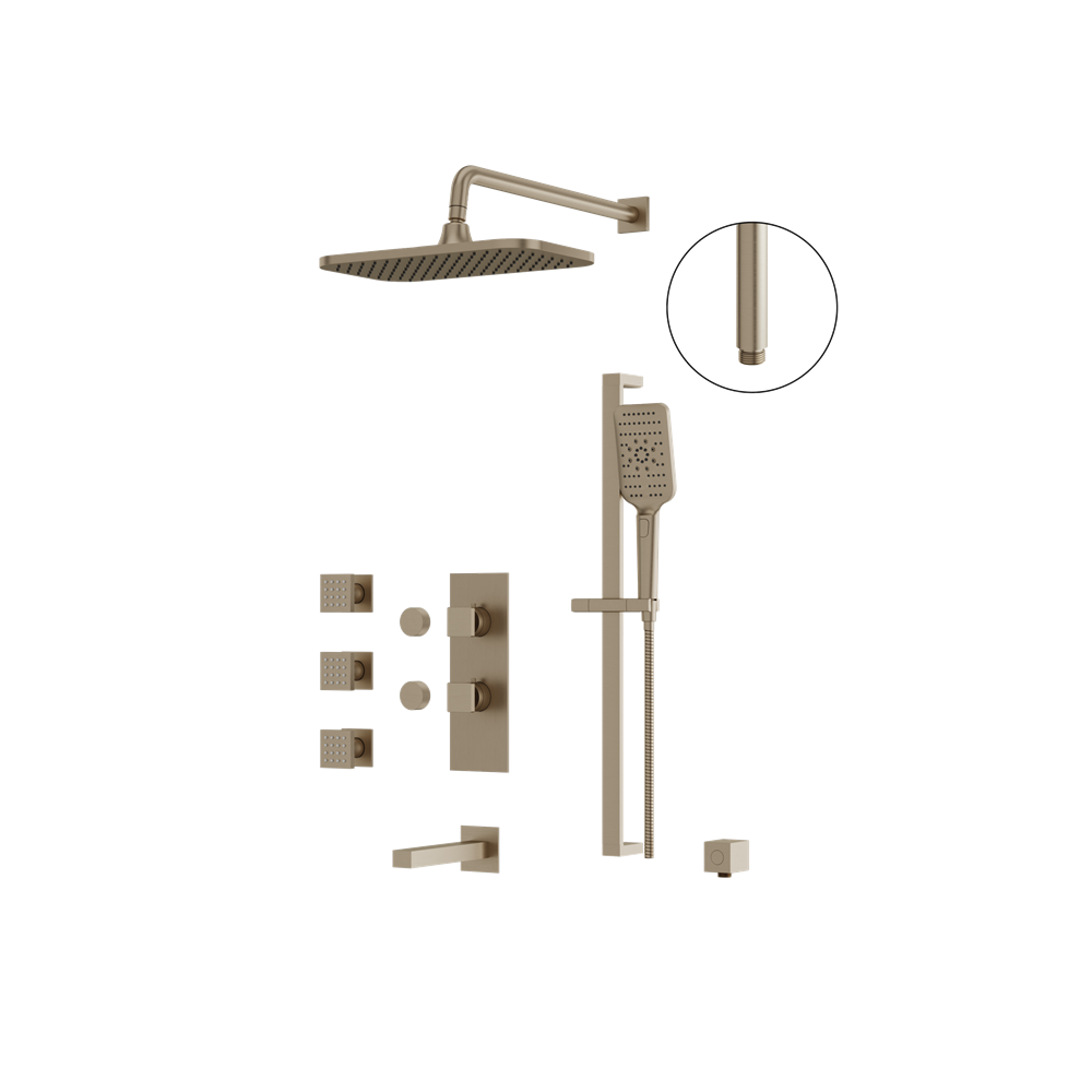 Aquabrass - Miamibox Shower Faucet- 3 Way Shared