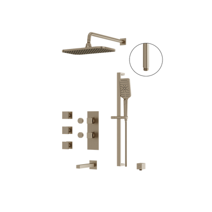 Aquabrass - Miamibox Shower Faucet- 3 Way Shared