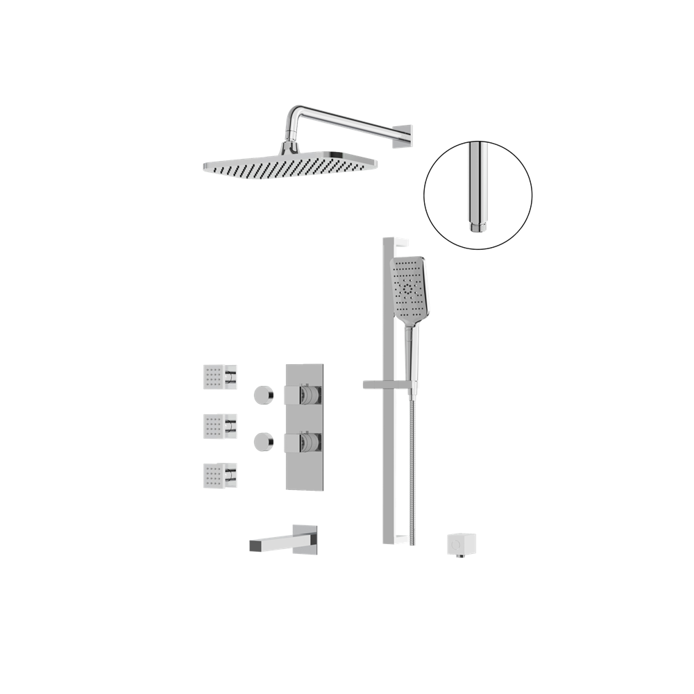 Aquabrass - Miamibox Shower Faucet- 3 Way Shared
