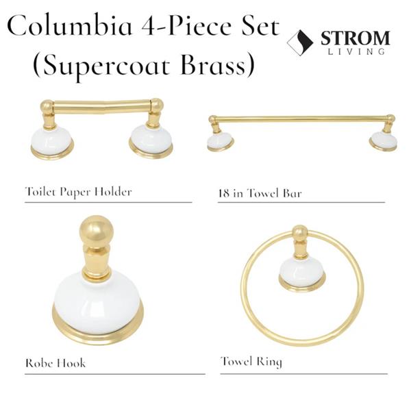 Strom Living - Columbia 4-Piece Bathroom Accessory Hardware Set - 18 Inch