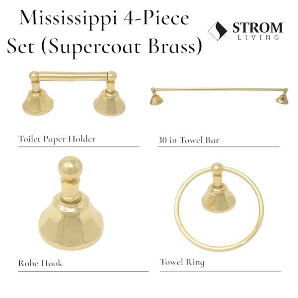 Strom Living - Mississippi 4-Piece Bathroom Accessory Hardware Set - 30 Inch