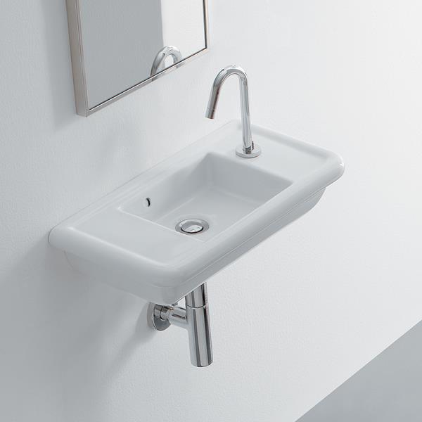 Lacava - Alia Wall-Mount Porcelain Sink With An Overflow W: 22 Inch D: 11 Inch H: 6 Inch