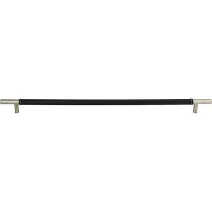Atlas Homewares - Zanzibar 17 Inch Center to Center Black Leather Appliance pull