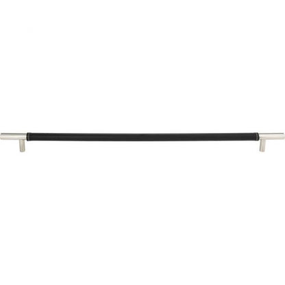 Atlas Homewares - Zanzibar 17 Inch Center to Center Black Leather Appliance pull
