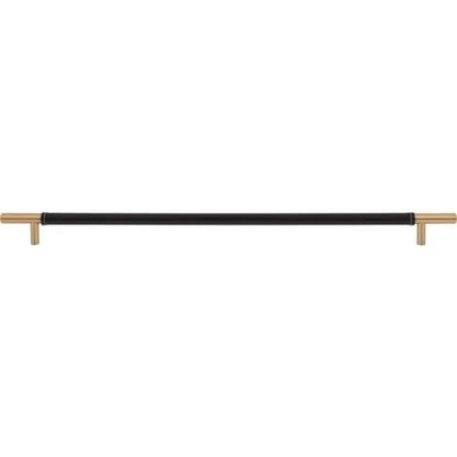 Atlas Homewares - Zanzibar 17 Inch Center to Center Black Leather Appliance pull