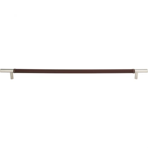 Atlas Homewares - Zanzibar 17 Inch Center to Center Brown Leather Appliance pull