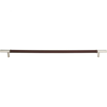 Atlas Homewares - Zanzibar 17 Inch Center to Center Brown Leather Appliance pull