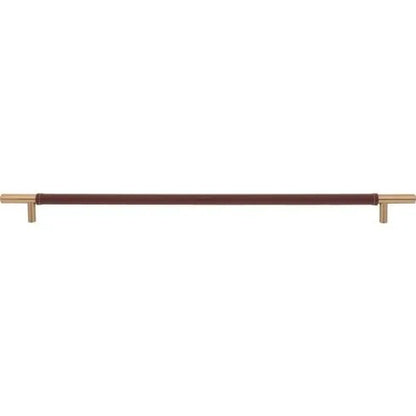 Atlas Homewares - Zanzibar 17 Inch Center to Center Brown Leather Appliance pull