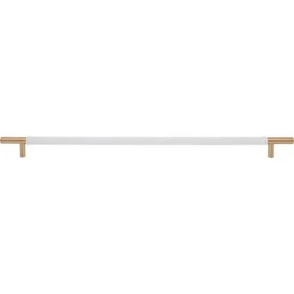 Atlas Homewares - Zanzibar 17 Inch Center to Center White Leather Appliance pull