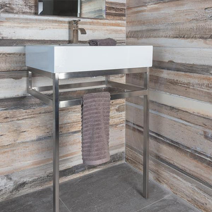 Lacava - Aquasei Floor-Standing Stainless Steel Console Stand With A Towel Bar