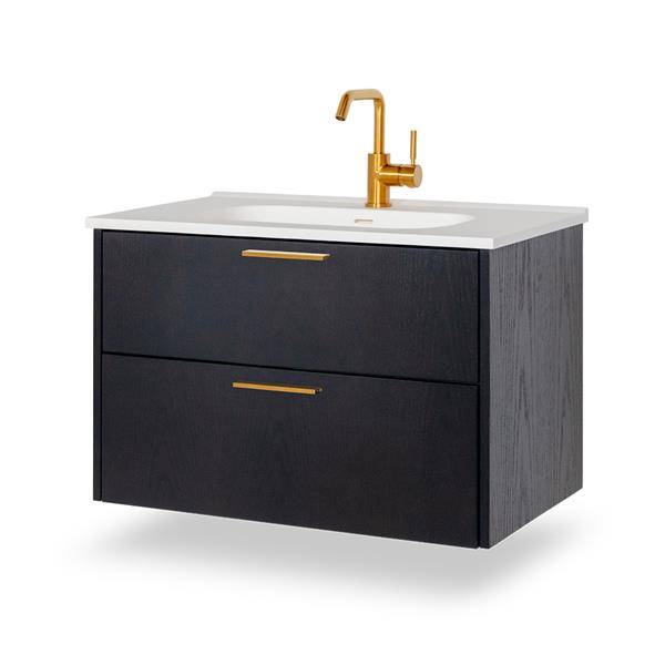 Lacava - Aquatre Wall-Mount Under-Counter Vanity With Two Drawers With Notch In Back For Plumbing