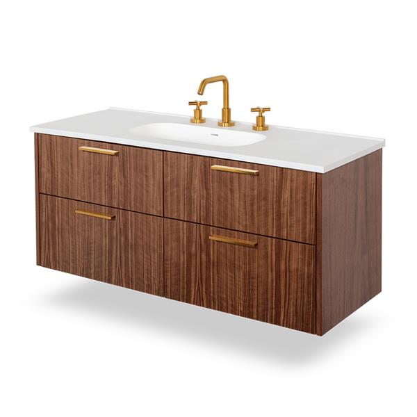 Lacava - Aquatre Wall-Mount Under-Counter Vanity With Four Drawers With Notch In Back For Plumbing