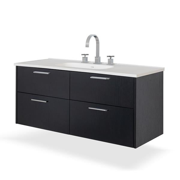 Lacava - Aquatre Wall-Mount Under-Counter Vanity With Four Drawers With Notch In Back For Plumbing