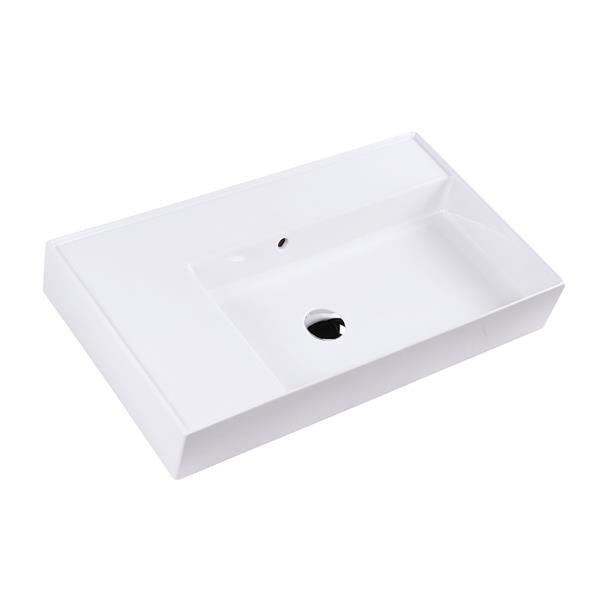 Lacava - Aquaotto Wall-Mounted Or Vessel Porcelain Washbasin With Overflow, 32 InchW X 18 InchD X 6 InchH