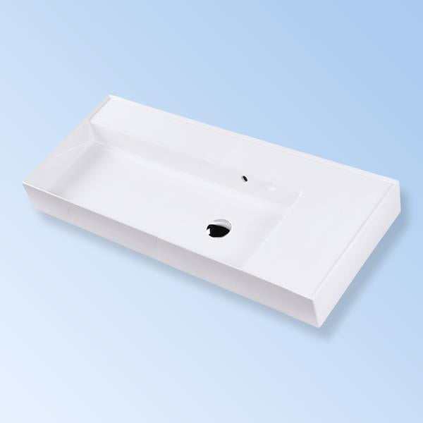 Lacava - Aquaotto Wall-Mounted Or Vessel Porcelain Washbasin With Overflow, 48 InchW X 18 InchD X 6 InchH
