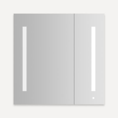 Robern - Aio Lighted Medicine Cabinet, Sound, 30X30, 2 Door, Large Door Left Hand