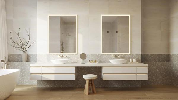 Robern - AiO Reserve 36X30 Inch Lighted Frameless Double Door Medicine Cabinet
