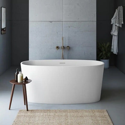 Bemma - Mira 59 Inch L X 30 Inch W Freestanding  Soaking Solid Surface Bathtub