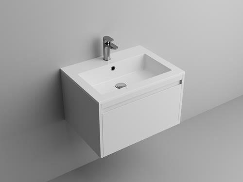 Ico - Square 24 Inch Vanity Sink Top - Gloss White