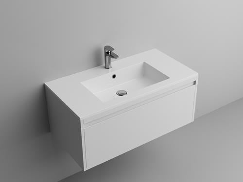 Ico - Square 36 Inch Vanity Sink Top - Gloss White
