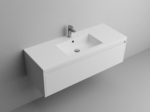 Ico - Square 48 Inch Vanity Sink Top - Gloss White