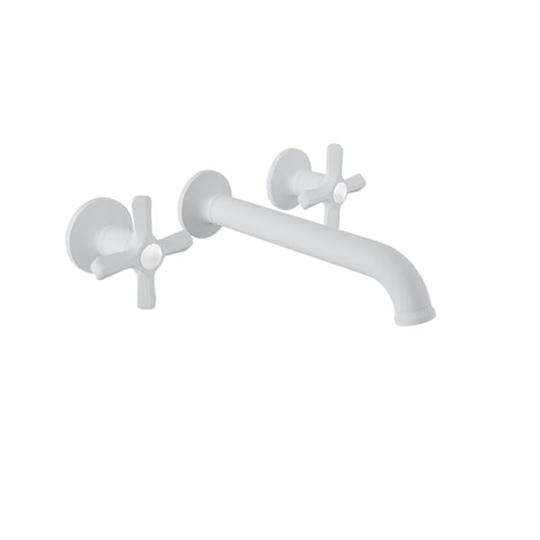 Baril - Beaumont B20 2 handles wall-mounted lavatory faucet, drain not included