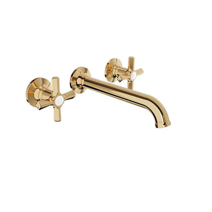 Baril - Beaumont B20 2 handles wall-mounted lavatory faucet, drain not included