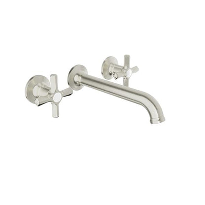 Baril - Beaumont B20 2 handles wall-mounted lavatory faucet, drain not included