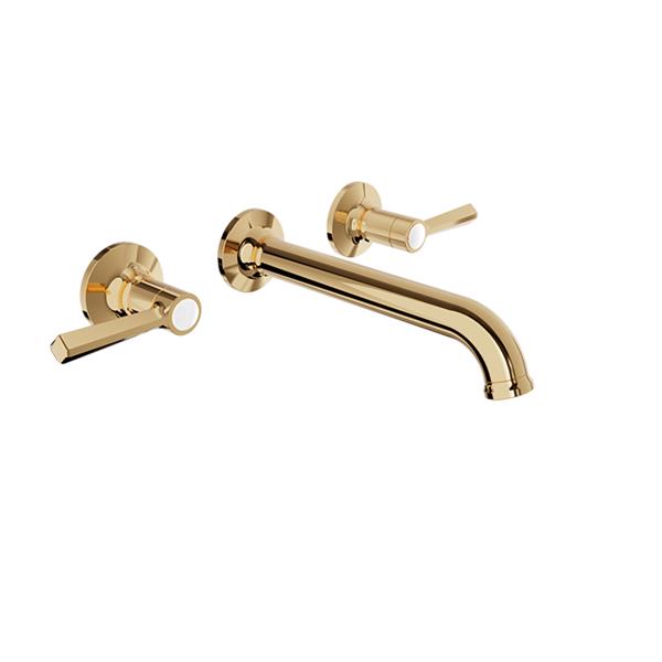 Baril - Beaumont B20 2 handles wall-mounted lavatory faucet, drain not included