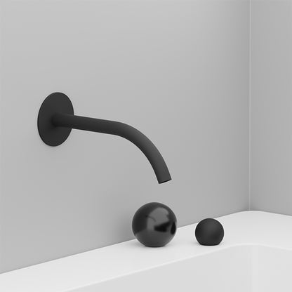 Baril - Marie B35 Wall-mounted lavatory faucet spout with deck mounted handles, drain not included