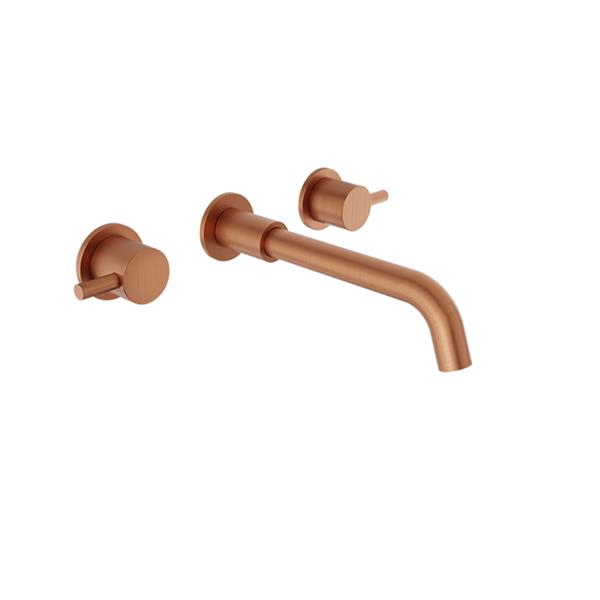 Baril - Zip B66 2 handles wall-mounted lavatory faucet, drain not included