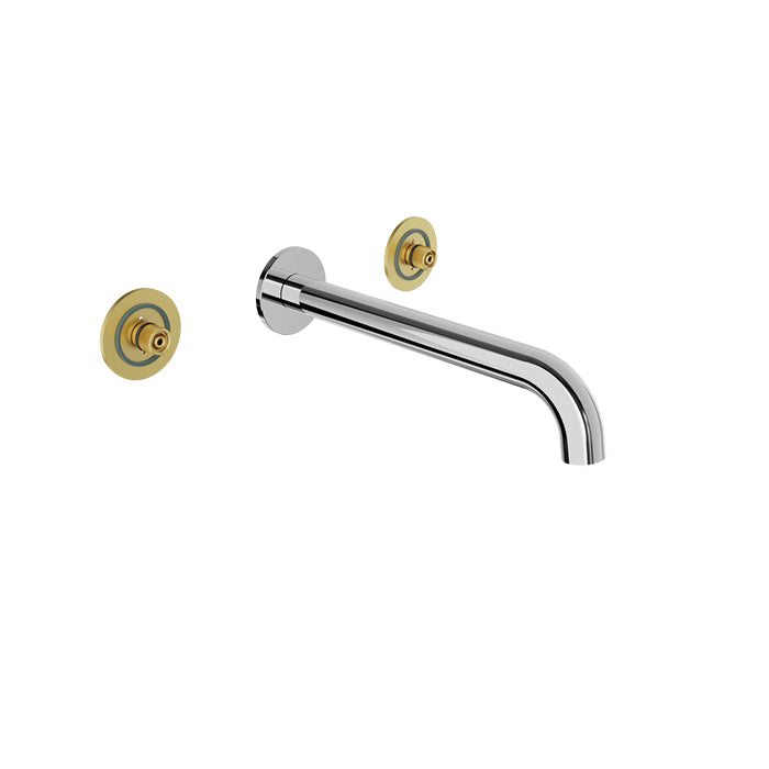 Baril - Air B80 Trim only for for 2 handles wall-mounted lavatory faucet (without handle), drain not included