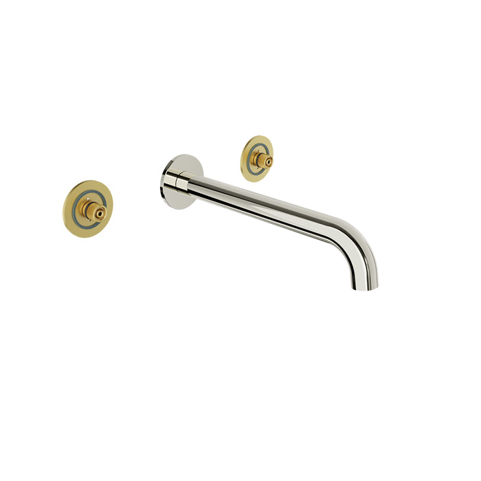 Baril - Air B80 Trim only for for 2 handles wall-mounted lavatory faucet (without handle), drain not included