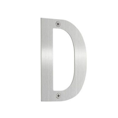 Beslagsboden - House Letter D In Brushed Stainless Steel