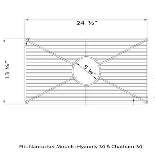 Nantucket Sinks - Stainless Steel Bottom Grid BG-HC30