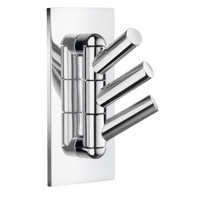 Beslagsboden - Triple Hook, Swing Arm, Self-Adhesive, Chromed