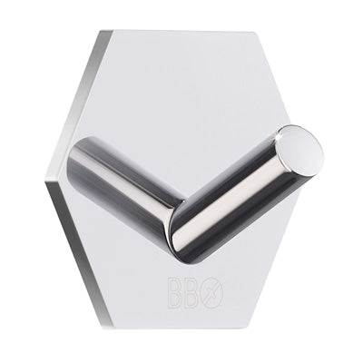 Beslagsboden - Single Hook, Hexagon, Self-Adhesive, Black