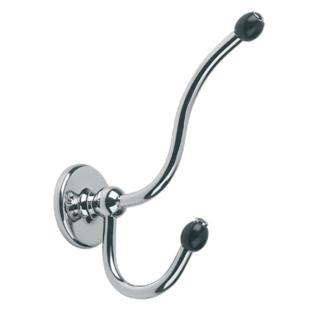 Lefroy Brooks - Classic Double Robe Hook With Black Acorns