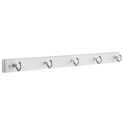 Beslagsboden - Coat Rack, 5 Hooks, White/Polished Chrome, L 530 Mm